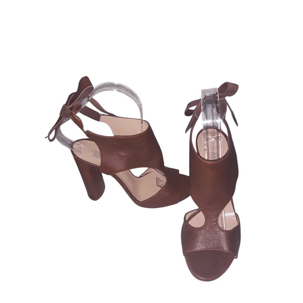 Casadei Genuine Leather Sandals Brown Strappy Slingback Sz 6.5